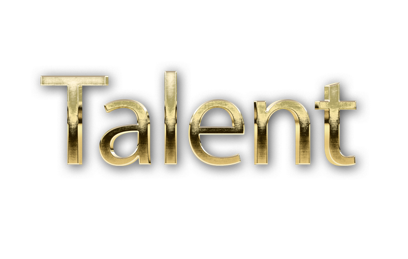 3D WORD TALENT gold text effects art typography PNG images free